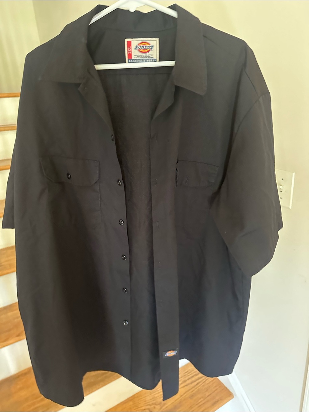 Dickies Black Short-Sleeve Button-Front Work Shirt